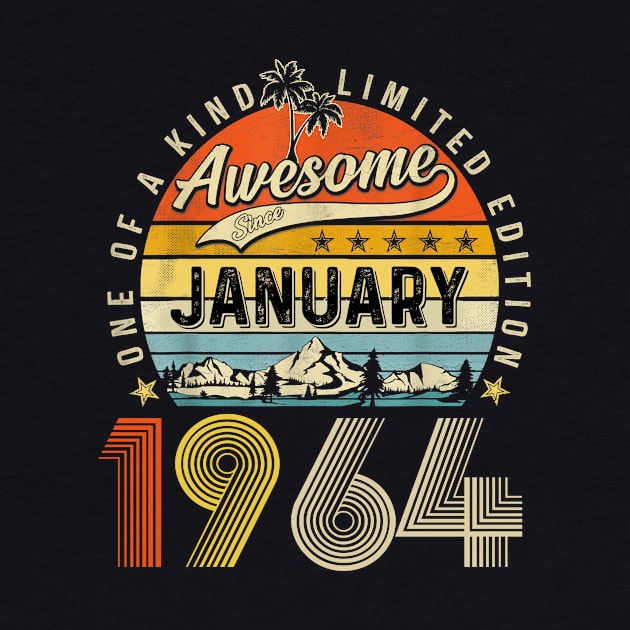 Awesome Since January 1964 Vintage 59th Birthday by Mhoon 